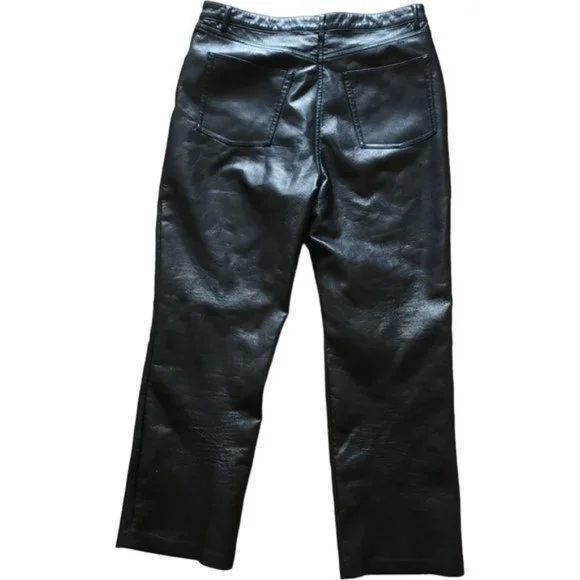 Aritiza Wilfred Melina Cropped vegan leather pant, black - Picture 3 of 10